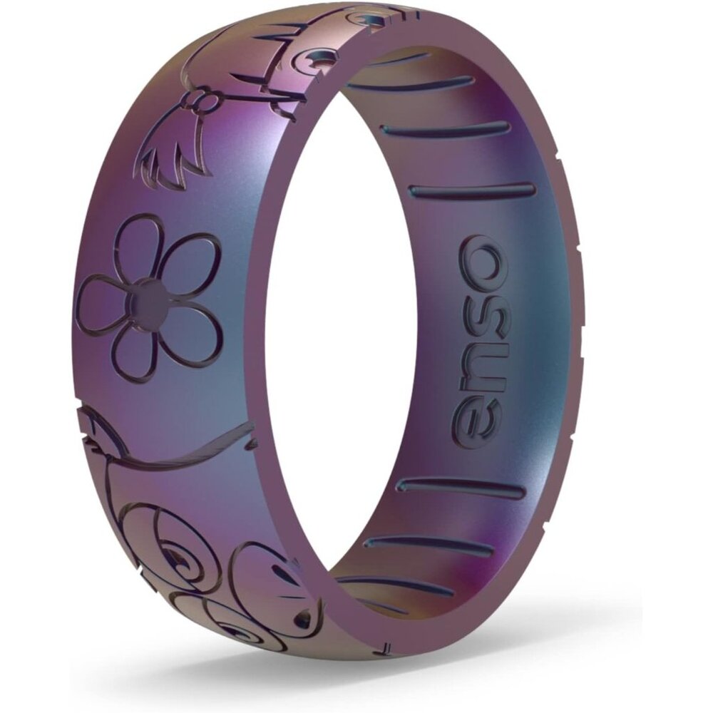 Women Purpel Disney Pixar Silicone Comfortable and Flexible 6.6mm Wide Rings